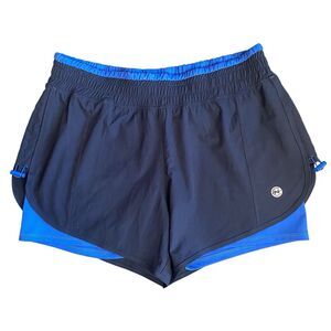 Nautica Competition Women’s Active Shorts Double Layered Blue/Blue Size L